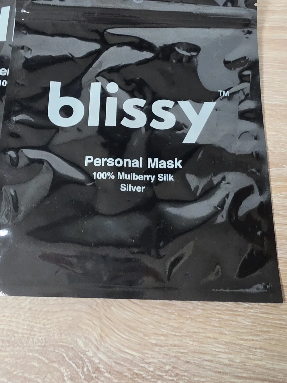 NEW Blissy 100% Mulberry Silk Personal Face Masks Lot Of 2 Silver